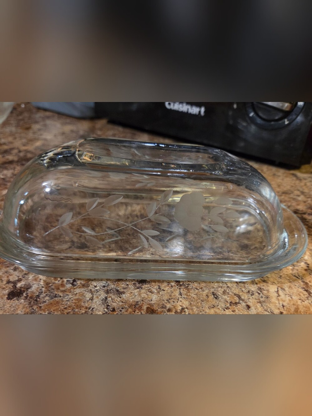 Vintage Princess House Heritage Glass Covered Butter Dish with Lid